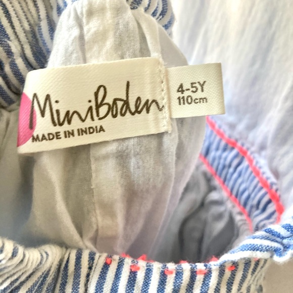 Mini Boden Seersucker Pinafore Dress Size 4-5 - Picture 10 of 12